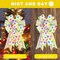 2 PCS LED Easter Bows for Wreath, Happy Easter Wreath Bows with LED Light White Yellow Burlap Ribbon Bow LED Holiday Spring Dots Gift Bows for Front Door Easter Party Decorations Supplies